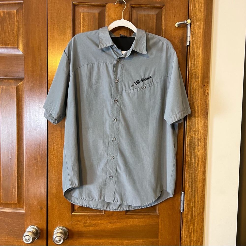 FLY Racing Grey Collared Button Up Short Sleeve Shirt Size Large - Picture 7 of 11